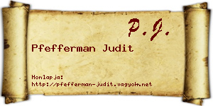Pfefferman Judit névjegykártya